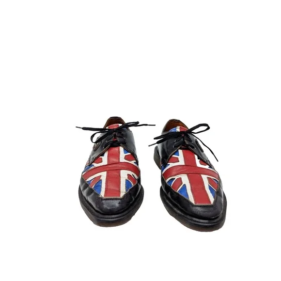 Vintage Dr. Martens Oxford Shoes Union Jack British Flag England Men's Size 7.5 - Picture 3 of 16